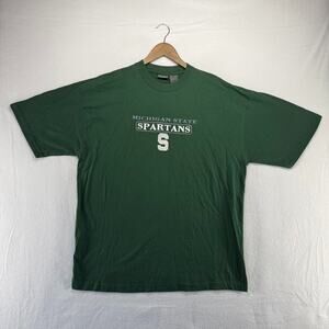 Vintage Michigan State Shirt Men's XL Green Embroidered Spellout Spartans y2k